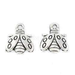 Tibetan Style Alloy Charms, Ladybug, Cadmium Free & Lead Free, Antique Silver, 14x12x2.5mm, Hole: 1.5mm, about 1136pcs/1000g(TIBE-Q050-70AS-LF)