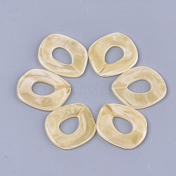 Acrylic Linking Rings, Quick Link Connectors, For Jewelry Chains Making, Imitation Gemstone Style, Wheat, 51.5x45x3.5mm, Hole: 23x16mm, about: 78pcs/500g(OACR-S021-29E)