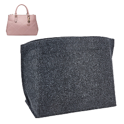 Felt Purse Organizer Insert, Women's Tote Bag Liner, with Zipper, Black, 21.5x14x17cm(FIND-WH0033-68A-03)