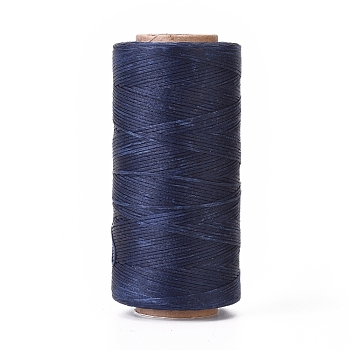Waxed Polyester Cord, Micro Macrame Cord, Waxed Sewing Thread, Flat, Midnight Blue, 0.8mm, about 284.33 yards(260m)/roll