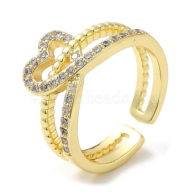 Clear Heart Brass+Cubic Zirconia Finger Rings