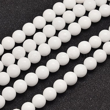 8mm White Round Malaysia Jade Beads