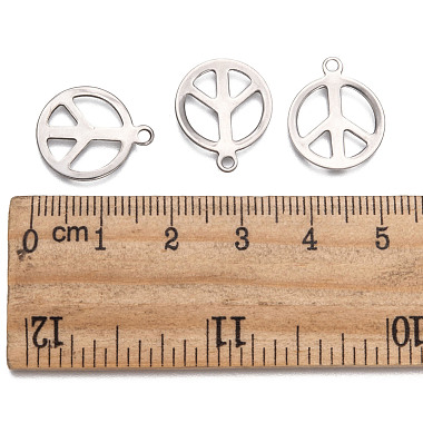 Peace Sign 201 Stainless Steel Pendants(STAS-R071-20)-2