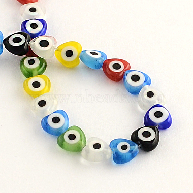 Heart Handmade Evil Eye Lampwork Beads Strands(X-LAMP-R116-01)-2