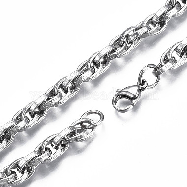 201 bracelet chaîne corde en acier inoxydable(BJEW-S057-82)-3