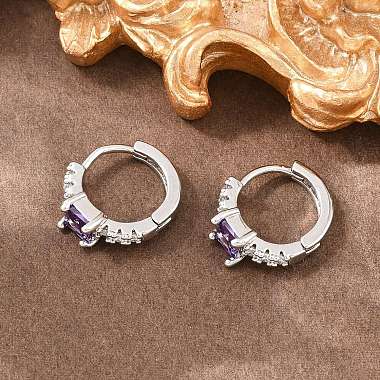 Brass Micro Pave Cubic Zirconia Hoop Earrings(KK-Z166-12P-01)-3