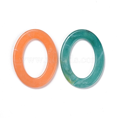 Oval Imitation Gemstone Acrylic Linking Rings(OACR-R022-M)-3