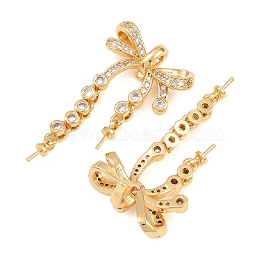 Brass Micro Pave Cubic Zirconia Peg Bails(CU-CBA8264-04G)-2