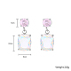 Cubic Zirconia Rectangle Dangle Stud Earrings(EP4155)-4
