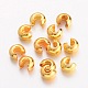 Brass Crimp Beads Covers(X-EC266-G)-1