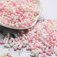 Macaron Color Opaque Frosted Glass Seed Beads, Peanut, Colorful, 6x3x3mm, Hole: 1.2mm, about 4000pcs/pound(SEED-K009-12B-02)