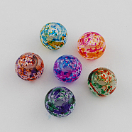 Mixed Color Spray Painted Glass Beads, Large Hole Rondelle Beads, 15x10mm, Hole: 5.5~6mm(X-DGLA-R018-M)