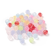 Frosted Transparent Acrylic Beads, Pumpkin, Mixed Color, 9~10x9mm, Hole: 2mm, 73pcs/bag(FACR-E001-01)