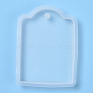 Pendant Silicone Molds, Resin Casting Molds, For UV Resin, Epoxy Resin Jewelry Making, Receangle, White, Inner Size: 8x5.7x1.2cm, Hole: 0.5cm(X-DIY-I011-11)