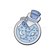 Alloy Enamel Pins, Dream Wishing Bottle Badge, Universe Planet Brooch for Women, Light Blue, 30x22mm(PW-WG21576-04)