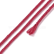 Cotton Cord, Braided Rope, with Paper Reel, for Wall Hanging, Crafts, Gift Wrapping, Cerise, 1.5mm, about 21.87 Yards(20m)/Roll(OCOR-E027-01C-16)