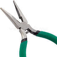 1Pc Carbon Steel Jewelry Pliers, Needle Nose Pliers, Green, 12.7x8.2x0.9cm(TOOL-SC0001-33)