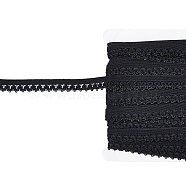 Flat Elastic Rubber Cord/Band, Webbing Garment Sewing Accessories, Black, 13mm(OCOR-WH0058-31B)