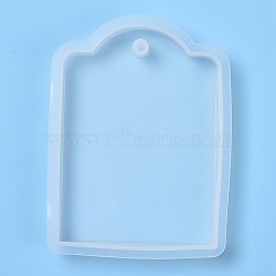 Pendant Silicone Molds, Resin Casting Molds, For UV Resin, Epoxy Resin Jewelry Making, Receangle, White, Inner Size: 8x5.7x1.2cm, Hole: 0.5cm(X-DIY-I011-11)