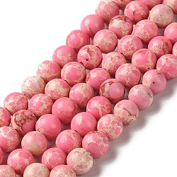 Synthetic Imperial Jasper Dyed Beads Strands, Round, Hot Pink, 6mm, Hole: 1.4mm, about 60~62pcs/strand, 14.72''~15.28''(37.4~38.8cm)(G-D077-A01-01F)