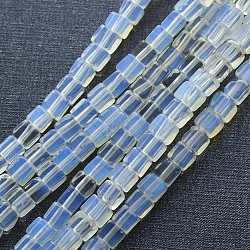 Opalite Beads Strands, Cube, 3~4.5x3~4.5x3~5mm, Hole: 0.8~1mm, about 89~97pcs/strand, 15.1~15.5 inch(38.5~39.5cm)(G-F631-C05)