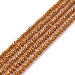 Transparent Glass Beads Strands, Faceted, Round, Peru, 3mm, Hole: 0.8mm, about 127~139pcs/strand, 14.09~14.53 inch(35.8~36.9cm)(GLAA-C019-01B-14)