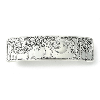 Alloy Hair Barrettes, for Woman Girls, Antique Silver, 82x23.5x12mm