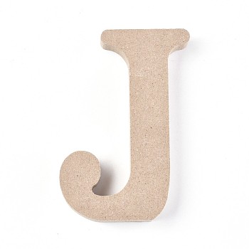 Letter Unfinished Wood Slices, Laser Cut Wood Shapes, for DIY Painting Ornament Christmas Home Decor Pendants, Letter.J, 99x67x15mm