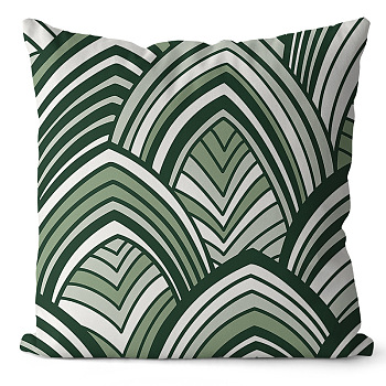 Green Series Polyester Throw Pillow Covers, Cushion Cover, for Couch Sofa Bed, Square, Leaf, 450x450mm