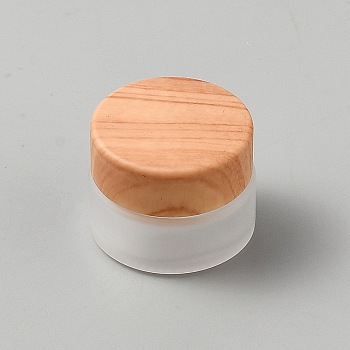 Glass Cream Jar, with PP, Refillable Bottle, BurlyWood, 3.6x2.85cm