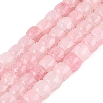 Ombre Effect Dyed Glass Beads Strands, Imitation Gemstones, Rondelle, Pink, 8x6mm, Hole: 1~1.4mm, about 114~125pcs/strand, 28.35~30.71 inch(72~78cm)