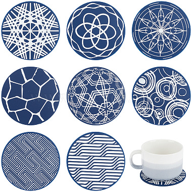 8Pcs 8 Style Silicone Cup Mats(AJEW-CP0001-77)-1