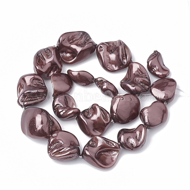 15mm RosyBrown Nuggets Shell Pearl Beads