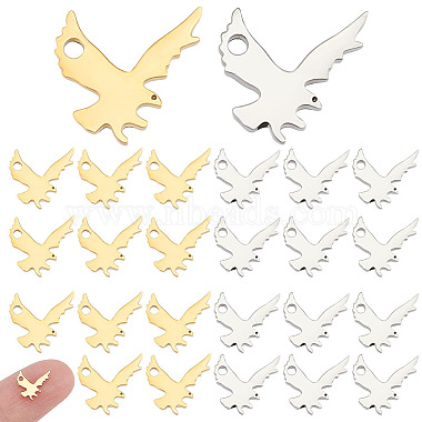 Golden & Stainless Steel Color Eagle 304 Stainless Steel Charms