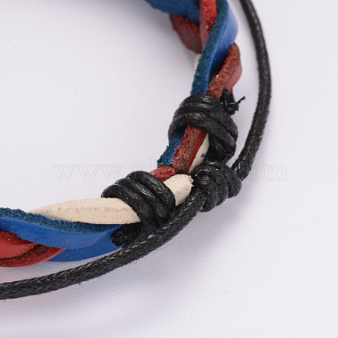 Pulseras cordón de cuero trenzado ajustable(BJEW-I227-02)-3