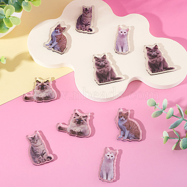 10個 5 スタイルのプリントアクリルペンダント(OACR-TA0004-13)-5