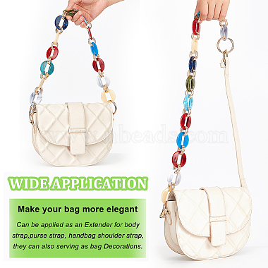 WADORN 1Pc Resin & Aluminum Chain Bag Straps(FIND-WR0007-84)-3