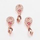 Long-Lasting Plated Brass Micro Pave Cubic Zirconia Ice Pick Pinch Bails(ZIRC-F069-04B-RG)-1