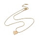 2Pcs 2 Style Ion Plating(IP) 304 Stainless Steel Leaf Pendant Necklaces Set(NJEW-G090-05G)-4