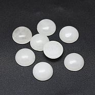 Natural White Jade Cabochons, Half Round, 10x3~4mm(G-G788-C-11)