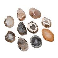 Natural Druzy Agate Cabochons, Geode Agate Slices, One Side Polishing, Oval, 20~30x15~25x4~5mm(G-NH0001-09)