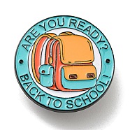 Back To School Theme Enamel Pins, Badge, Alloy Brooch for Backpack Clothes, Backpack, 30x1.5mm(JEWB-P028-C01)