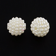 Acrylic Imitation Pearl Beads, Berry Beads, Round Combined Beads, Creamy White, 12mm, Hole: 1.5mm, about 870pcs/500g(MACR-R553-12mm-04)