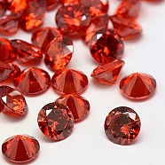 Diamond Shape Grade A Cubic Zirconia Cabochons, Faceted, Red, 1mm(ZIRC-M002-1mm-002)