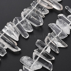 Natural Quartz Crystal Beads Strands, Nuggets, 10~36x4~10x4~10mm, Hole: 1mm, about 56~65pcs/strand, 14.96 inch(38cm)(G-R435-09F)