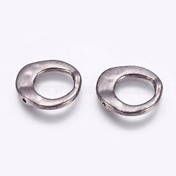 Tibetan Style Irregular Ring Bead Frames, Cadmium Free & Nickel Free & Lead Free, Gunmetal, 20.5x20.5x3mm, Hole: 12mm(K081Z052)