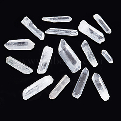 15pcs Natural Quartz Crystal Beads, Rock Crystal Beads, No Hole/Undrilled, Chip, Faceted, 13.5~37.5x2.5~9x3.5~8mm, about 15pcs/bag(G-GA0001-66)