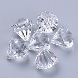 Transparent Acrylic Pendants, Faceted, Diamond, Clear, 15x15mm, Hole: 2mm(X-TACR-Q260-C-V01)