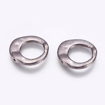 Tibetan Style Irregular Ring Bead Frames, Cadmium Free & Nickel Free & Lead Free, Gunmetal, 20.5x20.5x3mm, Hole: 12mm