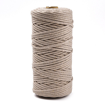 Cotton String Threads, Macrame Cord, Decorative String Threads, for DIY Crafts, Gift Wrapping and Jewelry Making, Tan, 3mm, about 109.36 Yards(100m)/Roll.